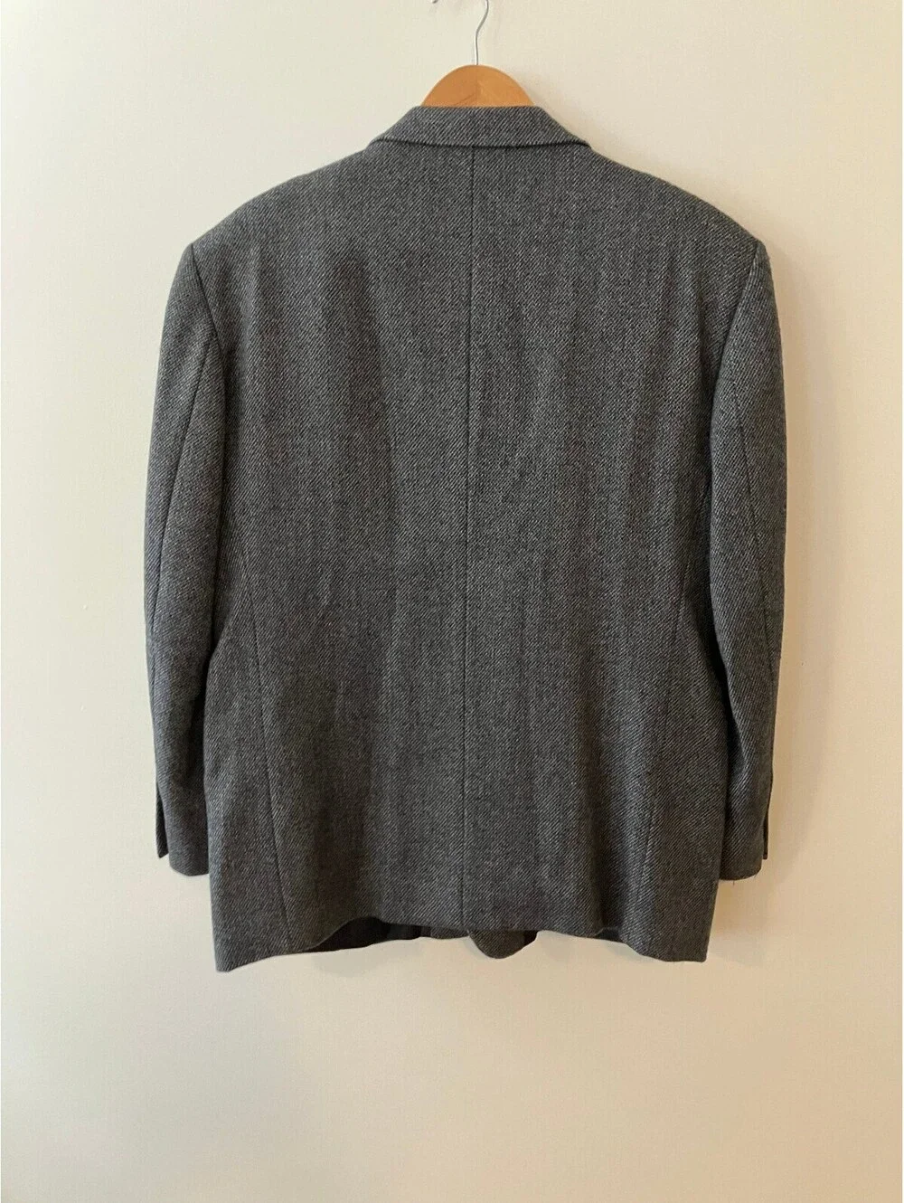 Cianni Cellini Mens 44S Grey Sport Coat Cashmere Lambswool Blazer Herringbone